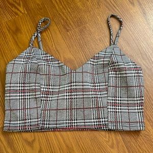 plaid cropped top